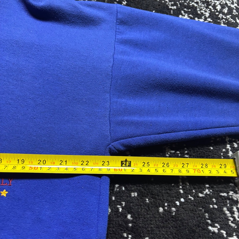 Vintage 80s Reebok Hoodie Mens Small Colorblock Blue Red Athletically Inspired - Picture 5 of 5